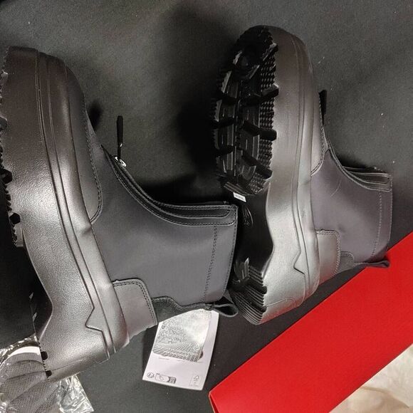 New Hunter Black Zip Ankle Flatform Platform Boots 5 - Picture 3 of 6